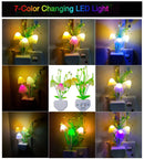 (Pack of 2) Cute Mushroom LED Night Light Dimming Sensor Wall Lamp For Home Decor
